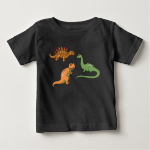 Camiseta De Bebé Tres dinosaurios lindos