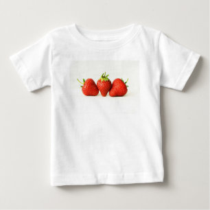 Camiseta De Bebé Tres fresas sobre el iccnm blanco