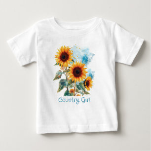 Camiseta De Bebé Tres Girasoles