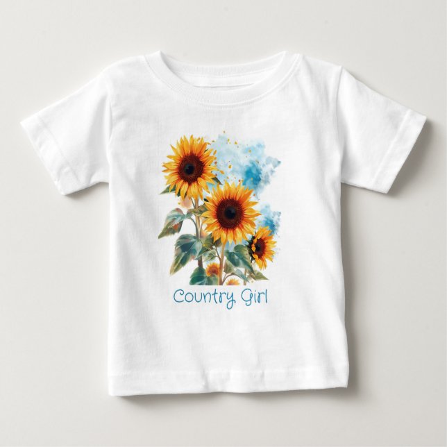 Camiseta De Bebé Tres girasoles (Anverso)