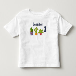 Camiseta De Bebé Tres lindos cactus en macetas divertido cumpleaños