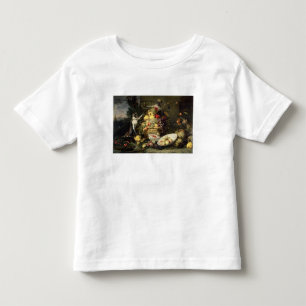 Camiseta De Bebé Tres monos que roban la fruta (aceite en lona)