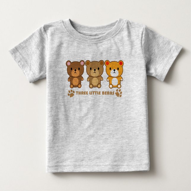 Camiseta De Bebé Tres osos pequeños (Anverso)