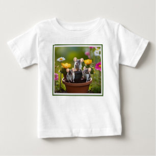 Camiseta De Bebé Tres Ratones En Flores,