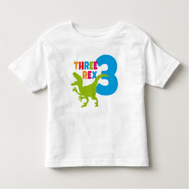 Camiseta De Bebé Tres Rex Toddler 3er cumpleaños White