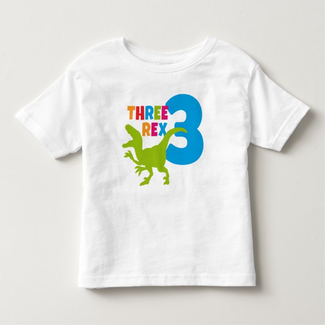 Camiseta De Bebé Tres Rex Toddler 3er cumpleaños White (Anverso)