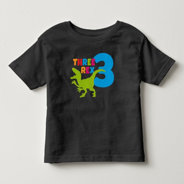 Camiseta De Bebé Tres Rex Toddler tercer cumpleaños (Anverso)