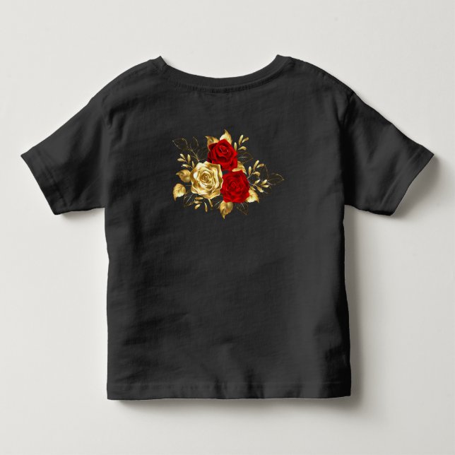 Camiseta De Bebé Tres Rosas Joyas (Reverso)