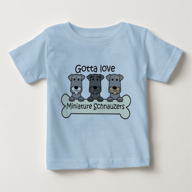 Camiseta De Bebé Tres Schnauzers miniatura (Anverso)