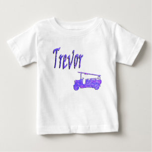 Camiseta De Bebé Trevor Chispa Azul, Nombre, Con Camión de Bomberos