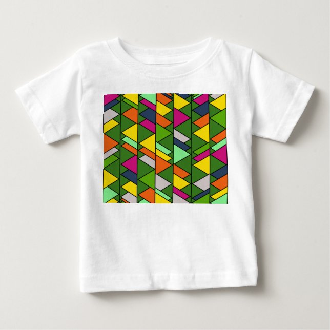 Camiseta De Bebé Triángulos Florales  (Anverso)