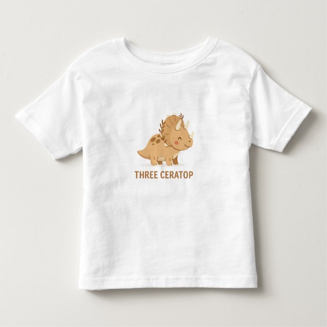 Camiseta De Bebé Triceratops Café – Cute Dinosaur Coffee Illustrati (Anverso)