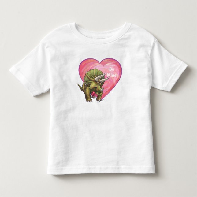 Camiseta De Bebé Triceratops In Love El día de San Valentín (Anverso)