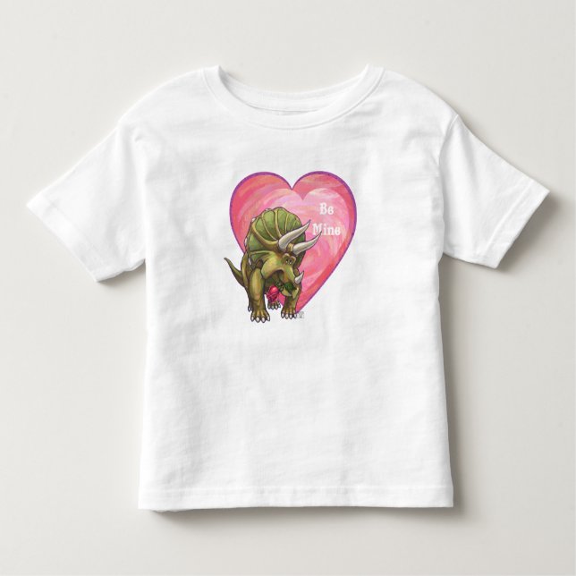 Camiseta De Bebé Triceratops In Love El día de San Valentín (Anverso)