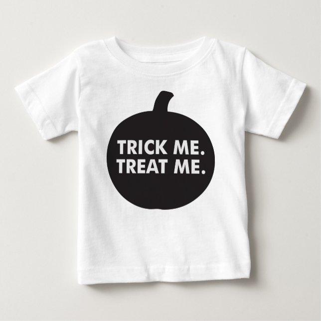 Camiseta De Bebé Trick Me Trick, Black White Baby T-Shirt (Anverso)