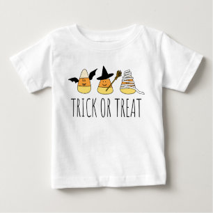 Camiseta De Bebé Trick o trozo de maíz dulce de Halloween