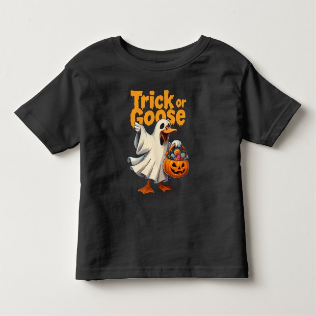 Camiseta De Bebé Trick or Goose Halloween Goose (Anverso)