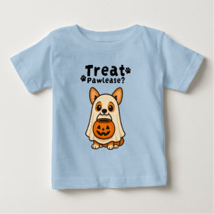 Camiseta De Bebé Trick Trick Trete Corgi Dog Ghost