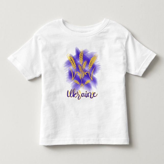 Camiseta De Bebé Tridente ucraniano hecho de oído de trigo (Anverso)