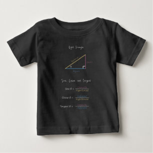 Camiseta De Bebé Trigonometría triangular derecha sine coseno T-