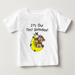 Camiseta De Bebé Trillizos primero - Dos niños, un Chica