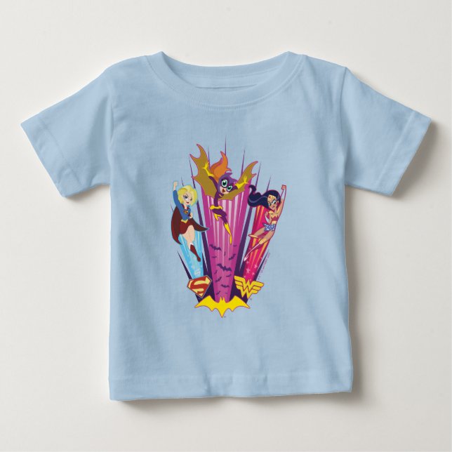 Camiseta De Bebé Trío de Chicas Super Hero de DC (Anverso)