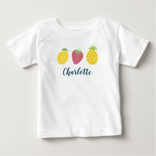 Camiseta De Bebé Trio de frutas tropicales de verano de una niña