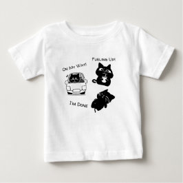Camiseta De Bebé Trío de gatos negros divertidos estado de ánimo di