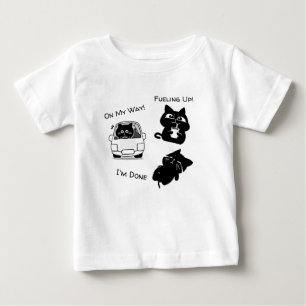 Camiseta De Bebé Trío de gatos negros divertidos estado de ánimo di