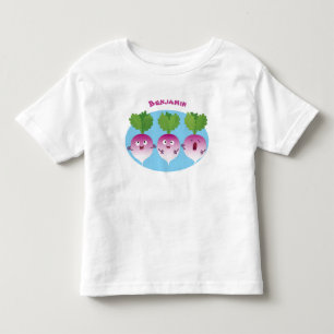 Camiseta De Bebé Trío de verduras de nabo lindo personalizado