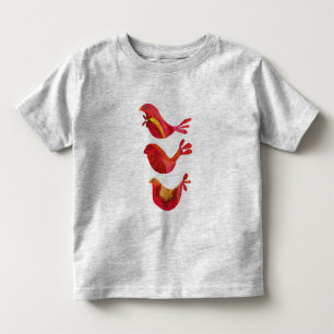 Camiseta De Bebé Trío rojo popular lindo de pájaros
