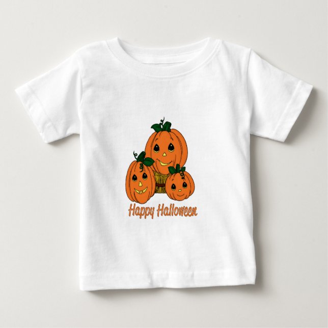 Camiseta De Bebé Tríos de la calabaza del feliz Halloween (Anverso)