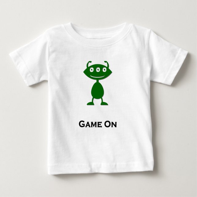 Camiseta De Bebé Triple juego de ojos en verde (Anverso)