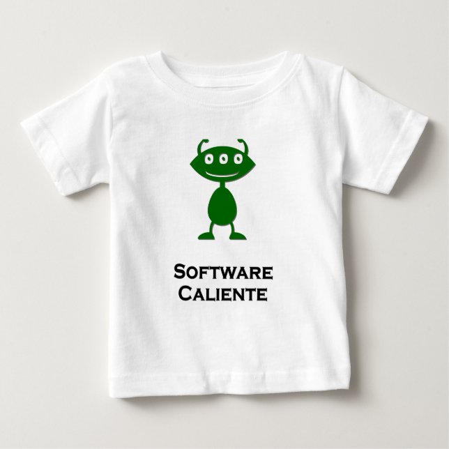 Camiseta De Bebé Triple software ocular Caliente verde (Anverso)
