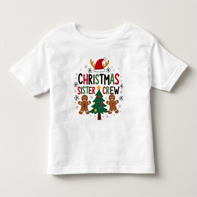 Camiseta De Bebé Tripulación de la Hermana de Navidad Amigos de Pan (Anverso)