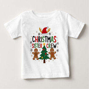 Camiseta De Bebé Tripulación de la Hermana de Navidad Amigos de Pan