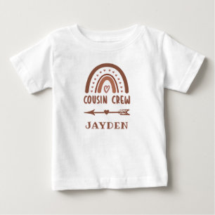 Camiseta De Bebé Tripulación de Primos Cutos Personalizados Boho Ra