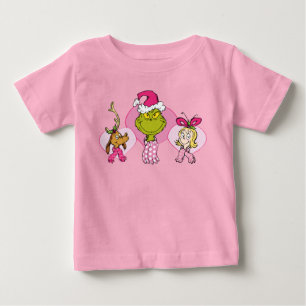 Camiseta De Bebé Tripulación del Grinch en retrato rosa de San Vale