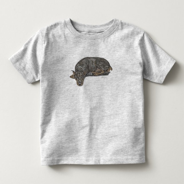 Camiseta De Bebé Triste culpable mirando a Doberman (Anverso)