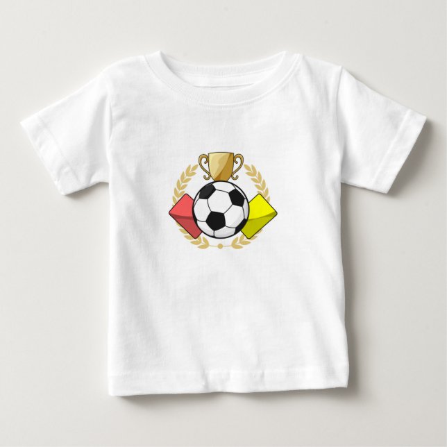 Camiseta De Bebé Trofeo de la carta roja y amarilla del fútbol (Anverso)