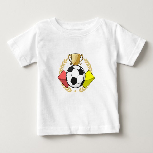 Camiseta De Bebé Trofeo de tarjeta roja y amarilla de fútbol (Anverso)