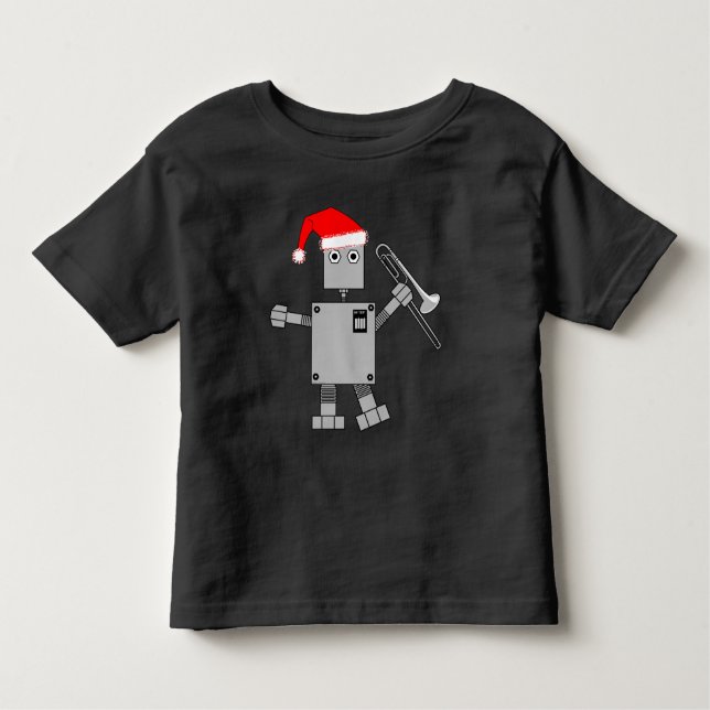 Camiseta De Bebé Trombone Santa Hat Robot (Anverso)