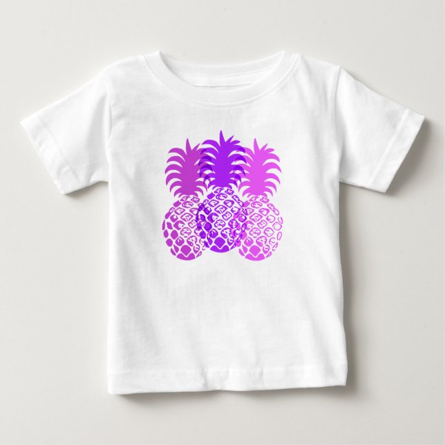 Camiseta De Bebé Tropical Hawaiano de Momona Pineapple (Anverso)