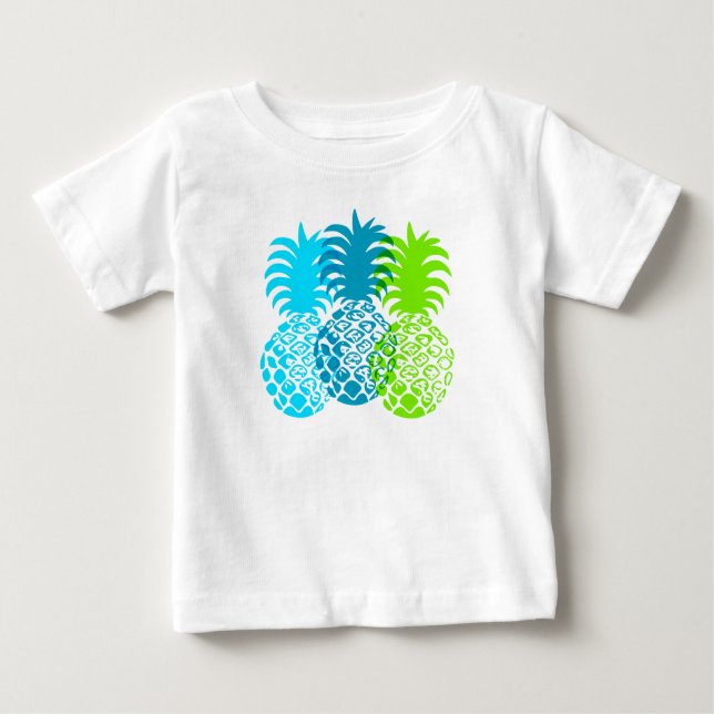 Camiseta De Bebé Tropical Hawaiano de Momona Pineapple (Anverso)
