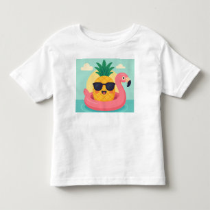 Camiseta De Bebé Tropicool-Pineapple Flamingo Float Summer T-Shirt