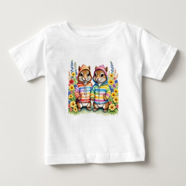 Camiseta De Bebé Trozos de arcoiris (Anverso)