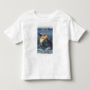 Camiseta De Bebé Trucha que pesca la sección representativa - río