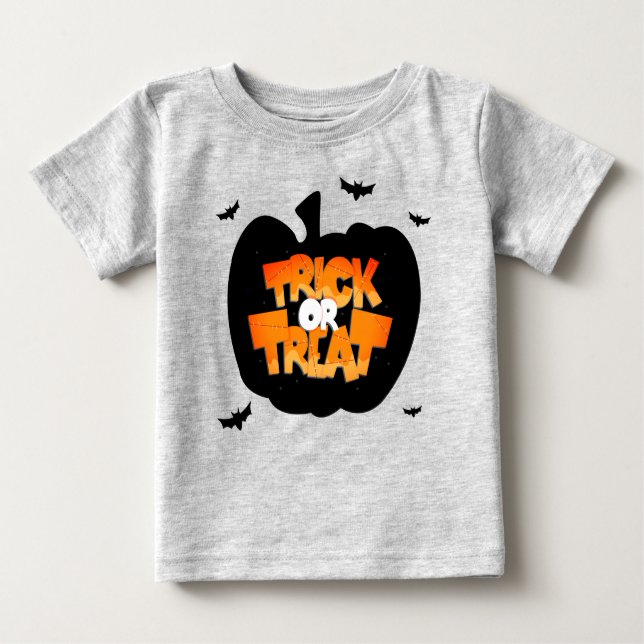 Camiseta De Bebé Truco de calabaza o trato feliz niño de Halloween (Anverso)
