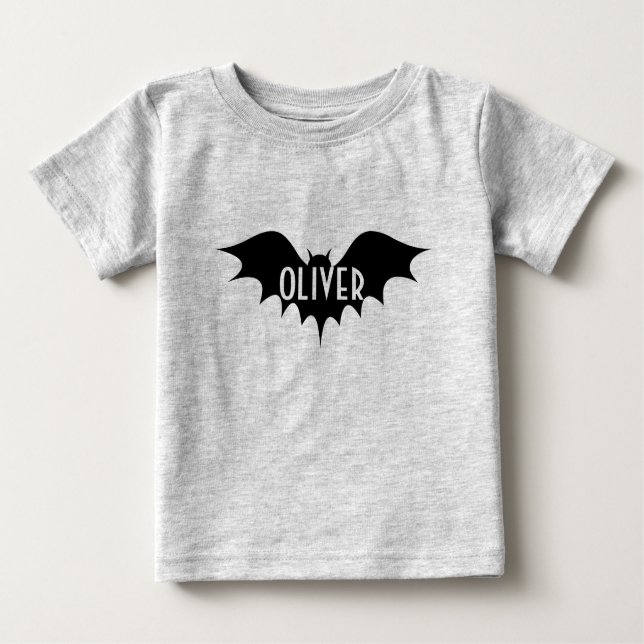 Camiseta De Bebé Truco de Halloween o tratamiento monograma persona (Anverso)