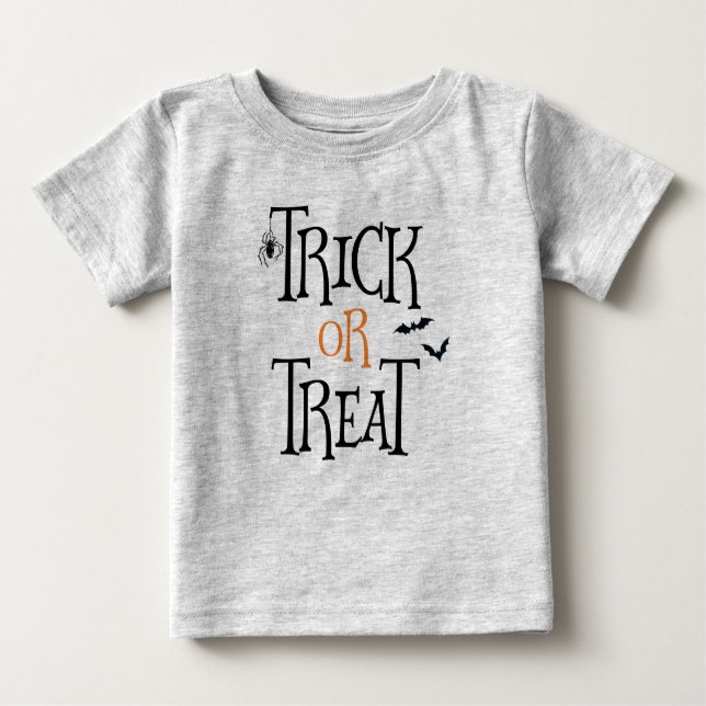 Camiseta De Bebé Truco o invitación Halloween (Anverso)